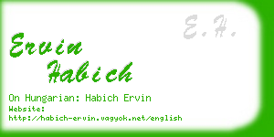ervin habich business card